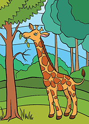 Une girafe, coloriage à imprimer