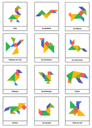 Modèles d'animaux pour jeu tangram à imprimer gratuitement