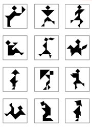 Silhouettes de personnages pour tangram à imprimer