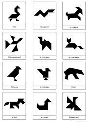 Silhouettes d'animaux pour tangram à imprimer gratuitement