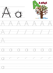 Cahier de 26 fiches à imprimer pour apprendre à écrire les lettres de l'alphabet en majuscules et minuscules d'imprimerie