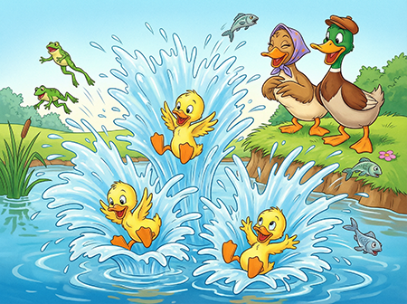 Histoire à imprimer ou à écouter, La grande aventure de la famille canard