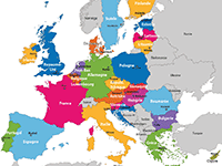 Carte de l'Europe à imprimer avec capitales des pays