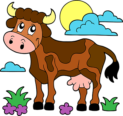 Solution coloriages codés vache