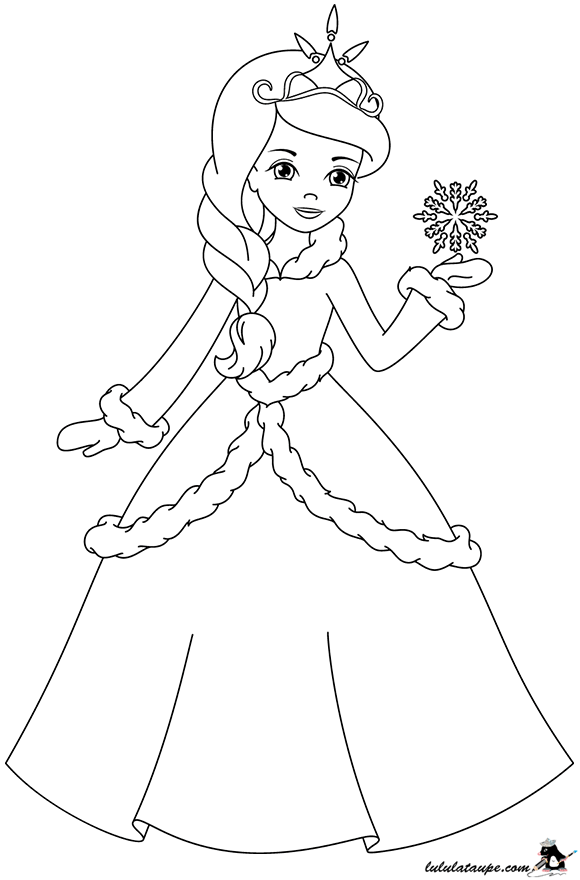 Coloriage La Princesse En Hiver Lulu La Taupe Jeux Gratuits Pour Enfants