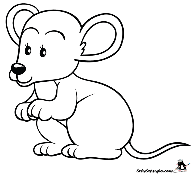Dessin à colorier, une souris
