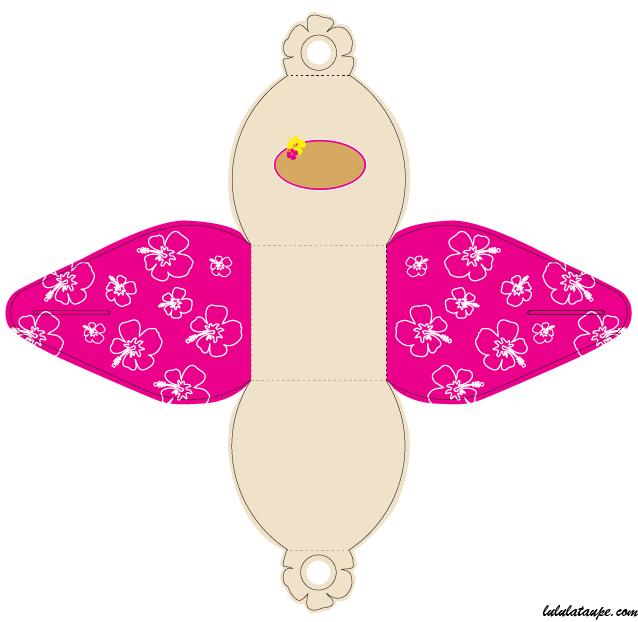 Découpage d'une boîte fuchsia et beige