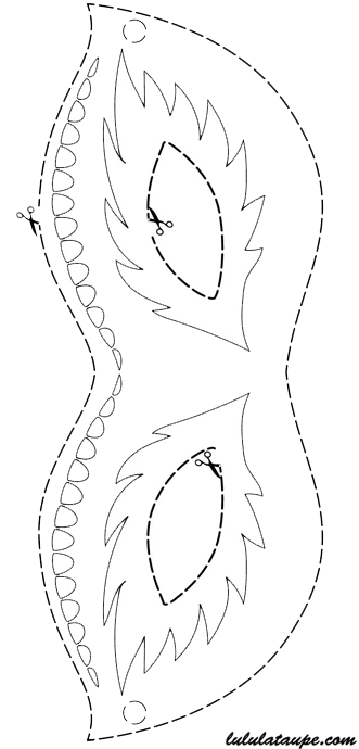 Loup à colorier et à découper, déguisement, masque de carnaval