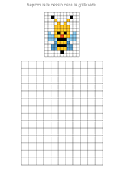 Reproduire une abeille en pixels sur quadrillage