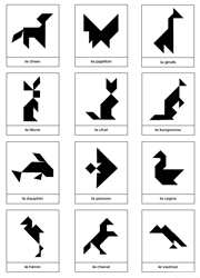 Silhouettes d'animaux pour tangram à imprimer gratuitement