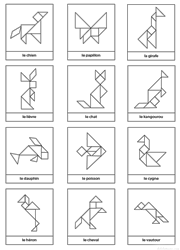 Contours d'animaux pour tangram à imprimer gratuitement