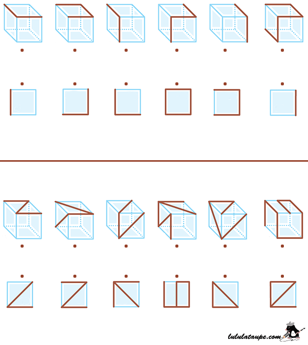 Jeux d'observation à imprimer, les cubes de verre