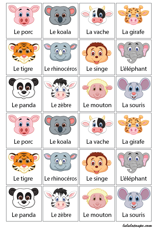 Jeu Memory enfant - Animaux - En ligne & gratuit