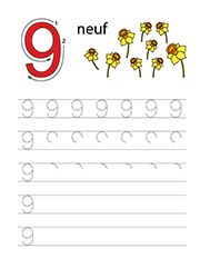 Cahier de 10 fiches à imprimer pour apprendre à écrire les chiffres de 0 à 9