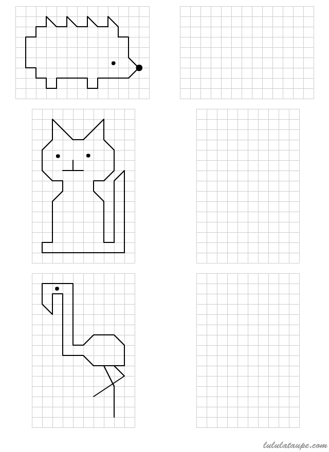 Exercice Ludique Reproduire Sur Quadrillage Un Herisson Con Immagini ...
