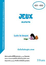 Cahier de jeux de vacances gratuit à imprimer ; CE1, CE2