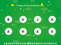 Reconnaître les lettres de l'alphabet, jeu éducatif en ligne, maternelle