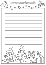 Lettre pour le père Noël à imprimer gratuitement et à colorier